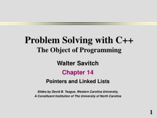 Problem Solving with C++ The Object of Programming