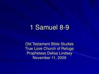1 Samuel 8-9