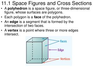 11.1 Space Figures and Cross Sections