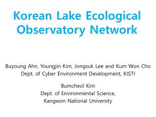 Korean Lake Ecological Observatory Network