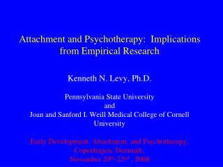 Attachment and Psychotherapy: Implications from Empirical Research