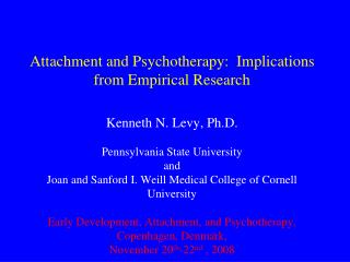 Attachment and Psychotherapy: Implications from Empirical Research
