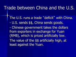 Trade between China and the U.S.