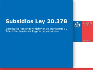 Subsidios Ley 20.378