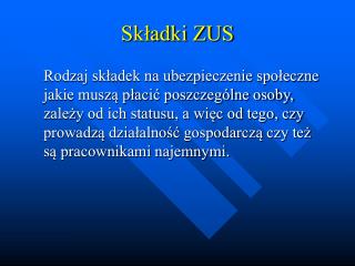 Składki ZUS