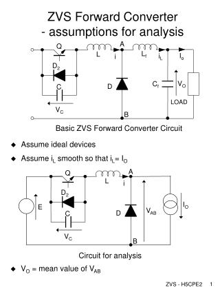 ZVS Forward Converter - assumptions for analysis