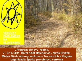 VIDIECKY PARLAMENT NA SLOVENSKU