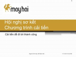 Hội nghị sơ kết Chương trình cải tiến