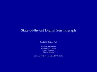 State-of-the-art Digital Seismograph