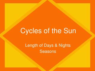 Cycles of the Sun