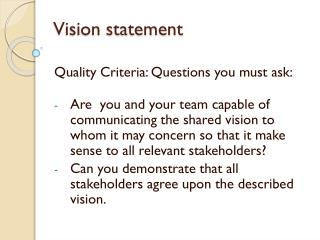 Vision statement