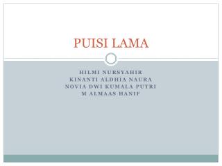 PUISI LAMA