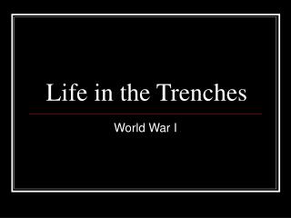 Life in the Trenches