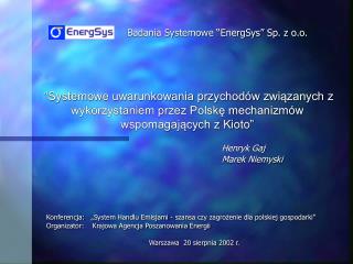 Badania Systemowe “EnergSys” Sp. z o.o.