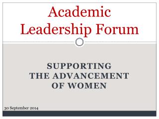 Academic Leadership Forum