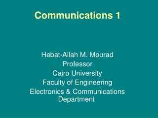 Communications 1