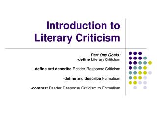 Introduction to Literary Criticism