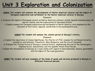 Unit 3 Exploration and Colonization