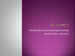 rÉsumÉs