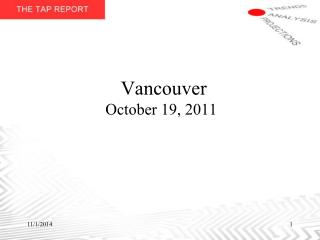 Vancouver October 19, 2011