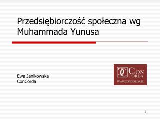 Przedsiębiorczość społeczna wg Muhammada Yunusa