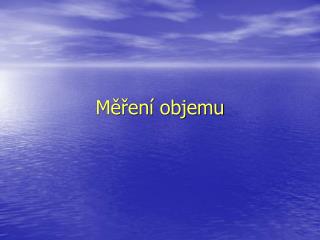 Měření objemu