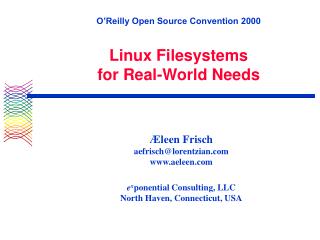 O’Reilly Open Source Convention 2000 Linux Filesystems for Real-World Needs