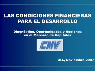 Diagnóstico, Oportunidades y Acciones en el Mercado de Capitales