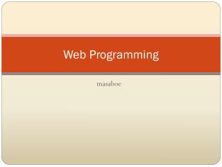 Web Programming