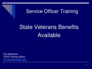 Service Officer Training