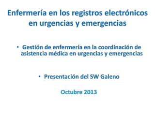 Enfermería en los registros electrónicos en urgencias y emergencias