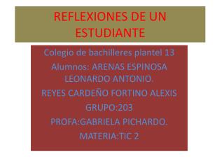 REFLEXIONES DE UN ESTUDIANTE