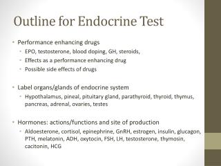 Outline for Endocrine Test