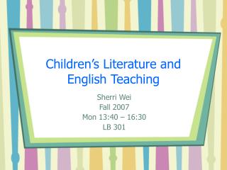 Children’s Literature and English Teaching