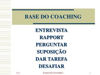 BASE DO COACHING