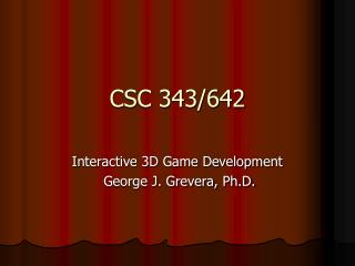 CSC 343/642