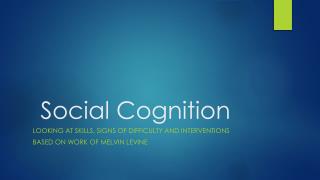 Social Cognition