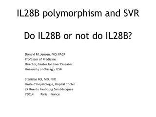 IL28B polymorphism and SVR Do IL28B or not do IL28B?