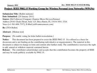 Project: IEEE P802.15 Working Group for Wireless Personal Area Networks (WPANs)