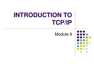 INTRODUCTION TO TCP/IP