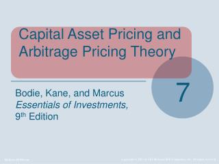 Capital Asset Pricing and Arbitrage Pricing Theory