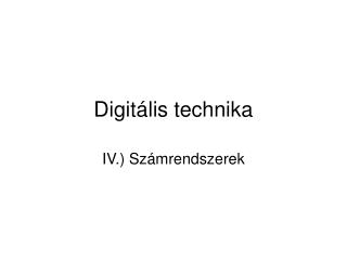 Digitális technika