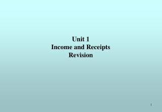 Unit 1 Income and Receipts Revision