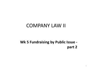 COMPANY LAW II