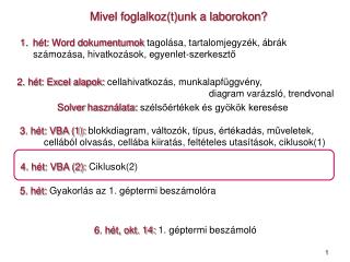 Mivel foglalkoz(t)unk a laborokon?