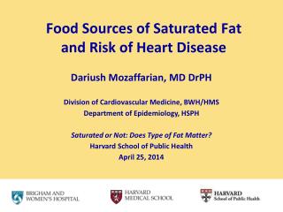 Food Sources of Saturated Fat and Risk of Heart Disease