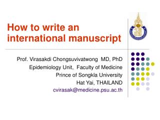 How to write an international manuscript