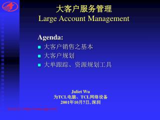 大客户服务管理 Large Account Management
