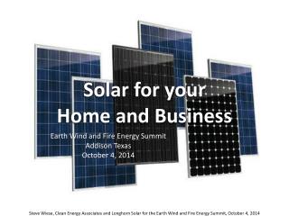 Solar for your Home and Business