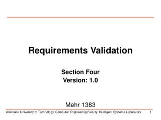 Requirements Validation